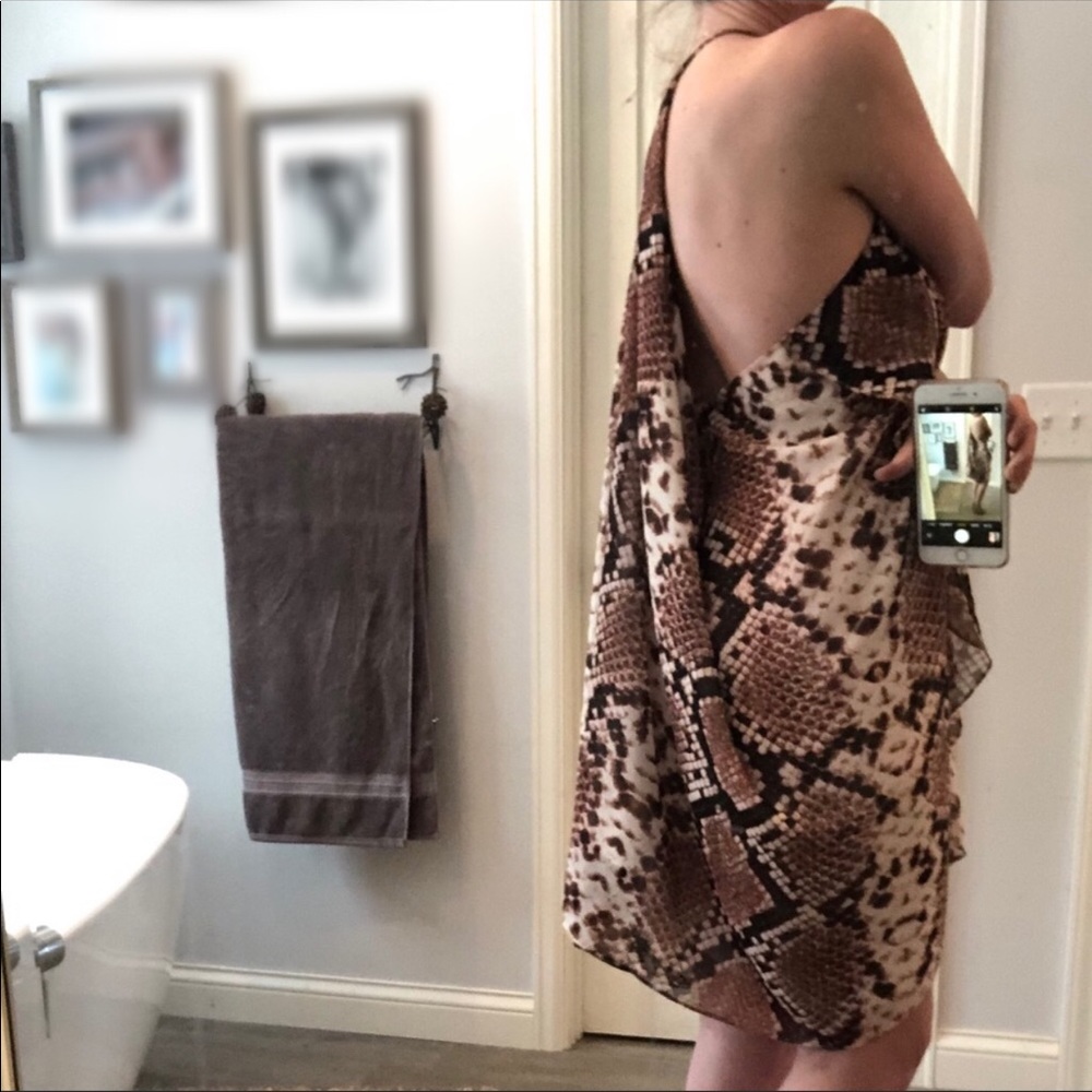 Olivacious snake print dress